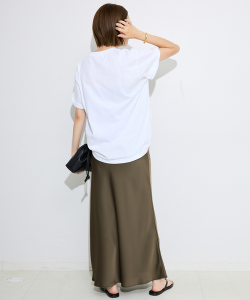 SLOBE IENA（スローブイエナ）の「サテンナロースカート（スカート・レディース・ブラック/カーキ/ブラウン・36/38）」の13枚目の写真