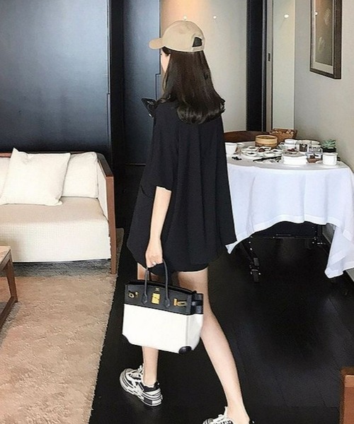 CANVAS+(キャンバスプラス)の「【CANVAS+】2釦テーラーシャツ3点SET(シャツ/ブラウス・レディース・ブラック・M)」の4枚目の写真