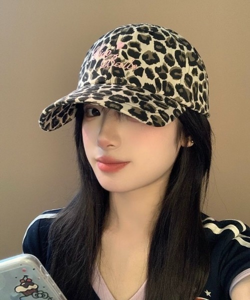 セール】【秋冬新作】ドット＆レオパード柄キャップ（キャップ）｜LADY