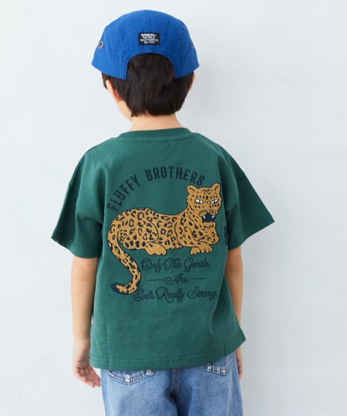 Fluffy BROTHERS(フラッフィーブラザーズ)の「刺繍Tシャツ(Tシャツ/カットソー・キッズ・グリーン/ブラウン・90/100/110/120/80/130/140/150)」の4枚目の写真