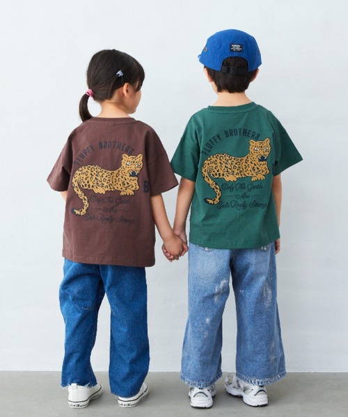 Fluffy BROTHERS(フラッフィーブラザーズ)の「刺繍Tシャツ(Tシャツ/カットソー・キッズ・グリーン/ブラウン・90/100/110/120/80/130/140/150)」の12枚目の写真