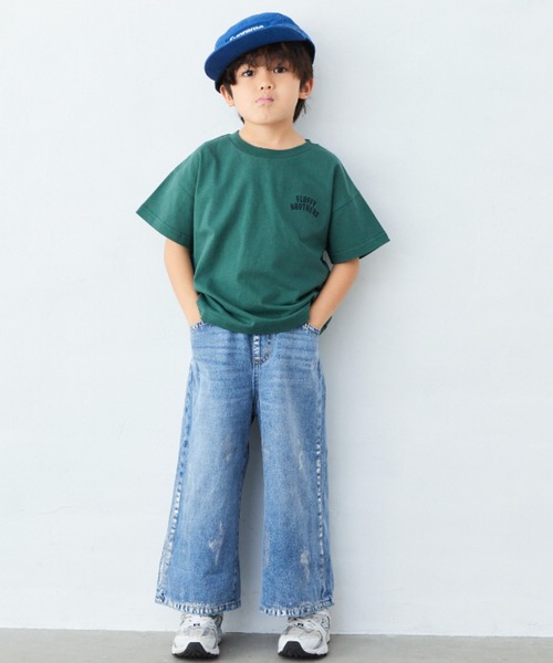 Fluffy BROTHERS(フラッフィーブラザーズ)の「刺繍Tシャツ(Tシャツ/カットソー・キッズ・グリーン/ブラウン・90/100/110/120/80/130/140/150)」の6枚目の写真