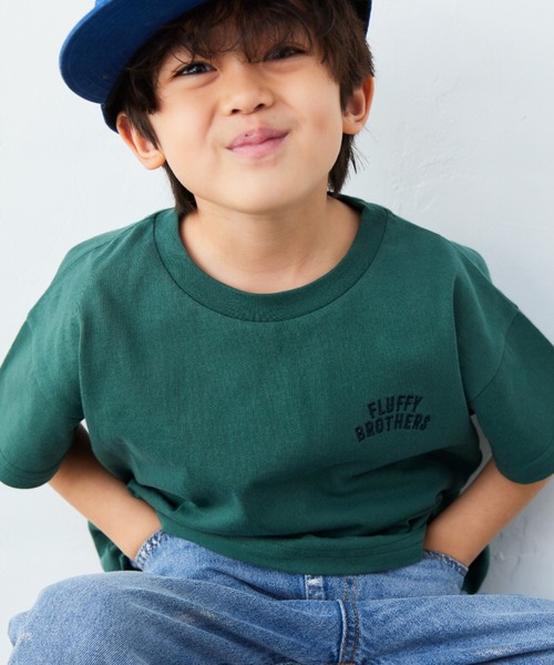Fluffy BROTHERS(フラッフィーブラザーズ)の「刺繍Tシャツ(Tシャツ/カットソー・キッズ・グリーン/ブラウン・90/100/110/120/80/130/140/150)」の5枚目の写真
