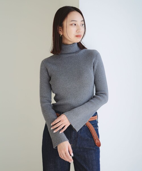 B:MING by BEAMS(ビーミングバイビームス)の「フレア スリーブ ニット(ニット/セーター・レディース・ライトグレー/ブラウン系その他/ブラック・ONE SIZE)」の11枚目の写真