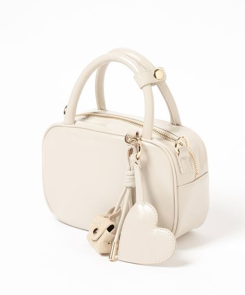 LOWRYS FARM（ローリーズファーム）の「チャームツキミニボストン  592822（ボストンバッグ・レディース・ブラック/ピンク/ブラウン/ドット/アイボリー/ピンク系その他・FREE）」の7枚目の写真