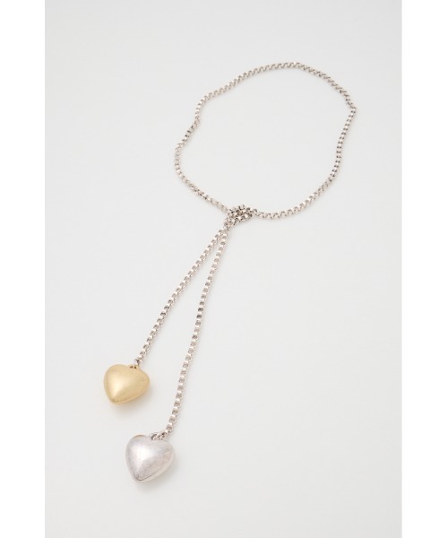 MOUSSY（マウジー）の「DOUBLE HEART ネックレス（ネックレス・レディース・マルチ・FREE）」の4枚目の写真