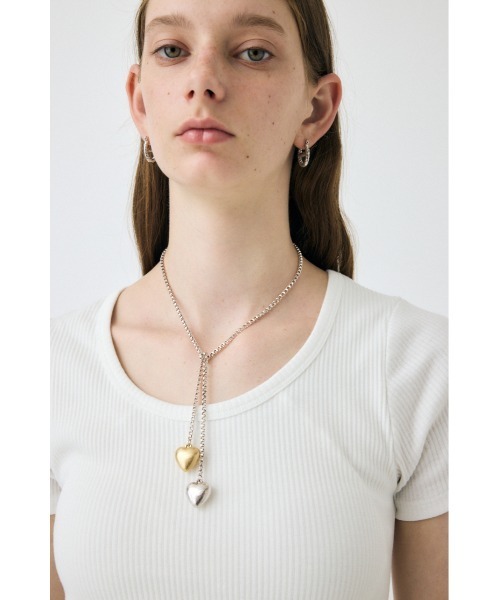 MOUSSY（マウジー）の「DOUBLE HEART ネックレス（ネックレス・レディース・マルチ・FREE）」の7枚目の写真