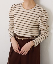 BORDERS パフスリーブ ストライプ Tシャツ 36 BORDERS パフスリーブ ストライプ Tシャツ 36