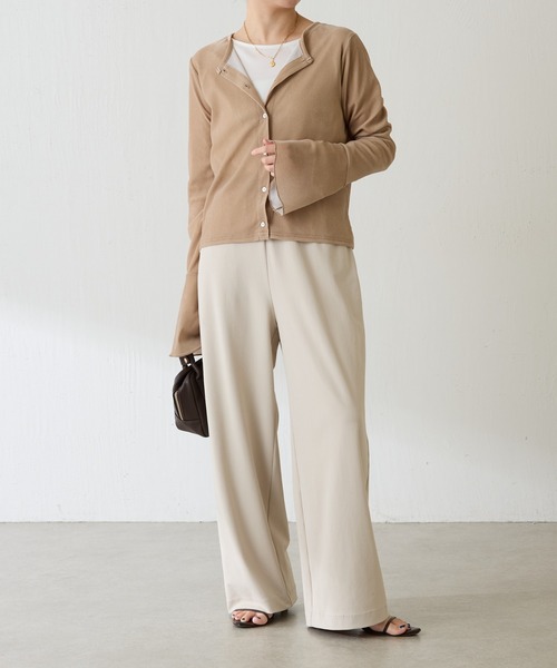 COLLAGE GALLARDAGALANTE（コラージュガリャルダガランテ）の「フロッキー2WAYカーディガン/ZOZO限定（カーディガン/ボレロ・レディース・ブラック/ベージュ・FREE）」の4枚目の写真