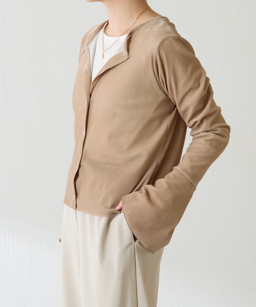 COLLAGE GALLARDAGALANTE（コラージュガリャルダガランテ）の「フロッキー2WAYカーディガン/ZOZO限定（カーディガン/ボレロ・レディース・ブラック/ベージュ・FREE）」の6枚目の写真