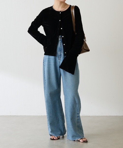 COLLAGE GALLARDAGALANTE（コラージュガリャルダガランテ）の「フロッキー2WAYカーディガン/ZOZO限定（カーディガン/ボレロ・レディース・ブラック/ベージュ・FREE）」の14枚目の写真