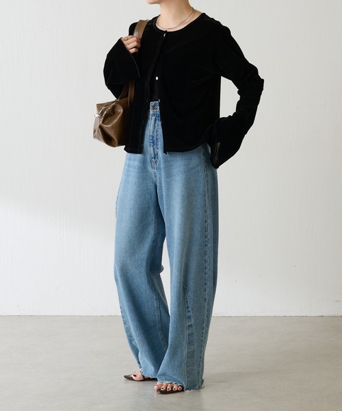 COLLAGE GALLARDAGALANTE（コラージュガリャルダガランテ）の「フロッキー2WAYカーディガン/ZOZO限定（カーディガン/ボレロ・レディース・ブラック/ベージュ・FREE）」の11枚目の写真