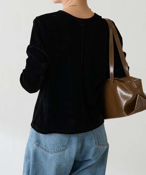 COLLAGE GALLARDAGALANTE（コラージュガリャルダガランテ）の「フロッキー2WAYカーディガン/ZOZO限定（カーディガン/ボレロ・レディース・ブラック/ベージュ・FREE）」の9枚目の写真