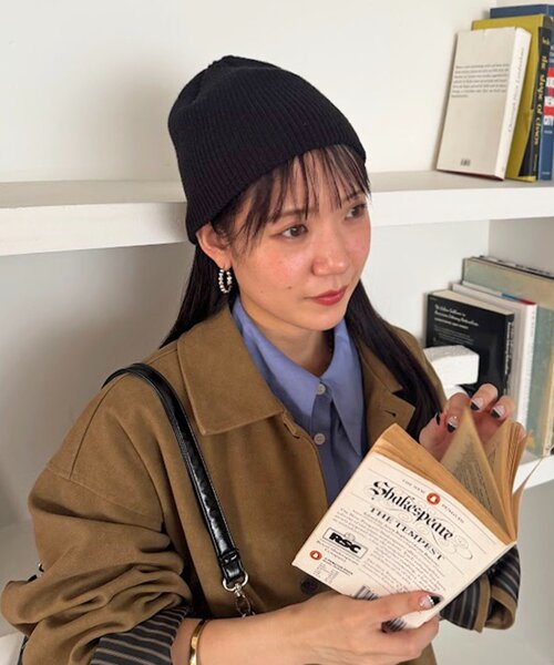 DISCOAT（ディスコート）の「【ユニセックス】コンフォートリブビーニー（ニットキャップ/ビーニー・レディース・ブラック/ブラウン/チャコールグレー・FREE）」の2枚目の写真