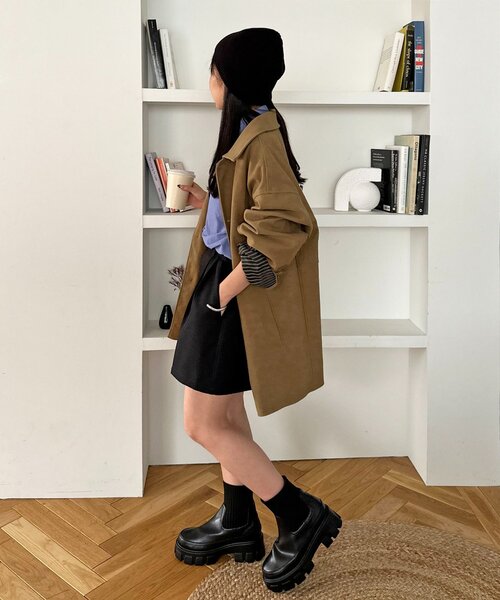 DISCOAT（ディスコート）の「【ユニセックス】コンフォートリブビーニー（ニットキャップ/ビーニー・レディース・ブラック/ブラウン/チャコールグレー・FREE）」の6枚目の写真