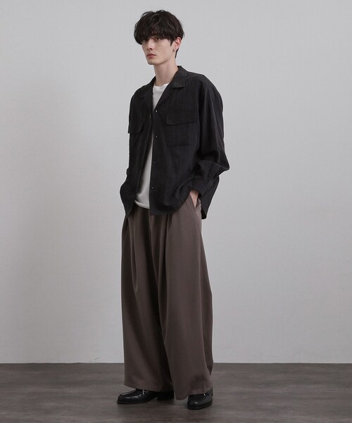 tk.TAKEO KIKUCHI（ティーケータケオキクチ）の「◆ワイドバギースラックス（その他パンツ・メンズ・グレー系その他3/ブラック/ブラウン系その他/ブラック系2/オフホワイト・03/02/01）」の6枚目の写真