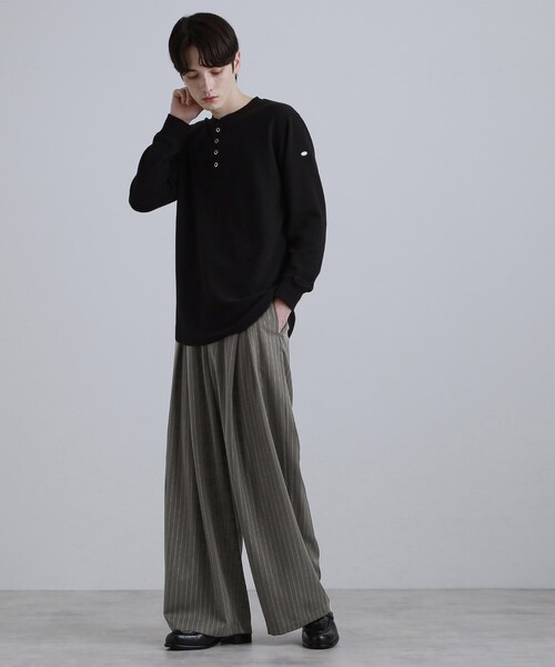 tk.TAKEO KIKUCHI（ティーケータケオキクチ）の「◆ワイドバギースラックス（その他パンツ・メンズ・グレー系その他3/ブラック/ブラウン系その他/ブラック系2/オフホワイト・03/02/01）」の10枚目の写真