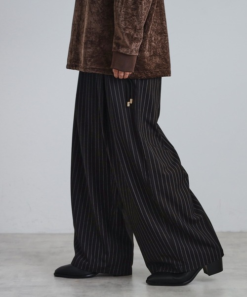 【ワイドスラックス】80s ワイドパンツ バギースラックス バギーパンツ 極太 MinoriTY（マイノリティ） スラックス 「MinoriTY」極とろみ素材