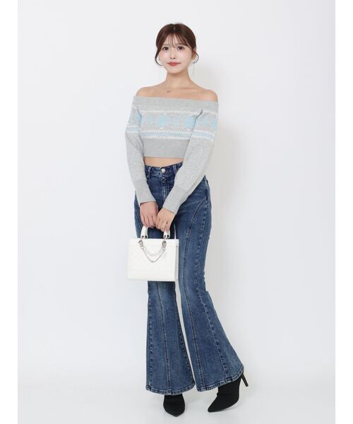 EATME（イートミー）の「ラインフレアデニムパンツ（デニムパンツ・レディース・ブルー/ブラック/ライトブルー・SMALL/MEDIUM）」の7枚目の写真