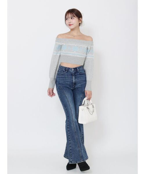 EATME（イートミー）の「ラインフレアデニムパンツ（デニムパンツ・レディース・ブルー/ブラック/ライトブルー・SMALL/MEDIUM）」の8枚目の写真