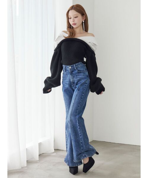 EATME（イートミー）の「ラインフレアデニムパンツ（デニムパンツ・レディース・ブルー/ブラック/ライトブルー・SMALL/MEDIUM）」の20枚目の写真