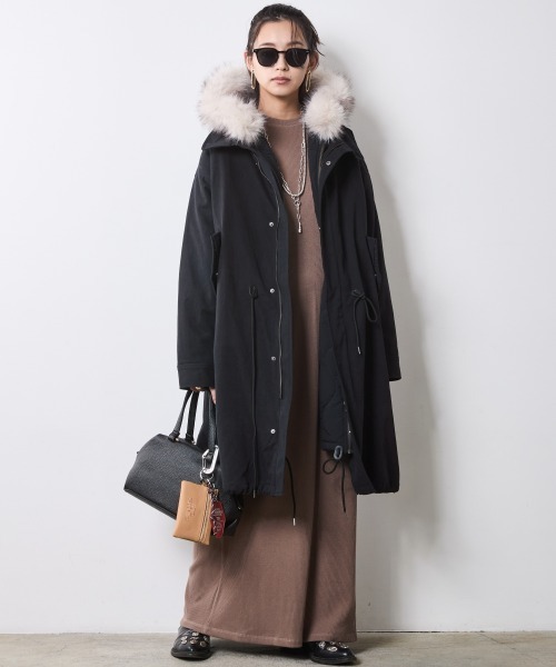 CHIC STYLE(シックスタイル)の「テレコロングワンピース<大きいサイズ有>シックスタイル(ワンピース・レディース・モカ/ブラック・M/L/LL/3L/4L/5L)」の15枚目の写真