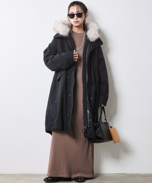 CHIC STYLE(シックスタイル)の「テレコロングワンピース<大きいサイズ有>シックスタイル(ワンピース・レディース・モカ/ブラック・M/L/LL/3L/4L/5L)」の17枚目の写真