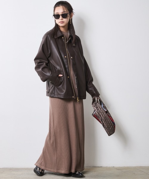 CHIC STYLE(シックスタイル)の「テレコロングワンピース<大きいサイズ有>シックスタイル(ワンピース・レディース・モカ/ブラック・M/L/LL/3L/4L/5L)」の19枚目の写真
