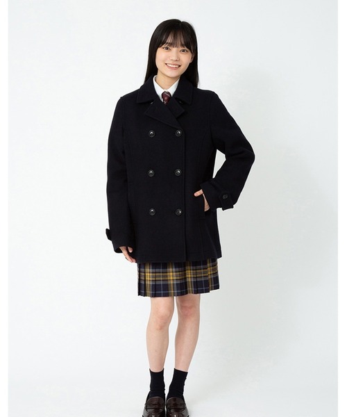 Pコート ウール混 制服 スクールコート 中学生 高校生（ピーコート