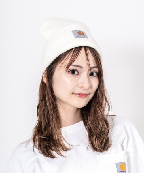 Carhartt(カーハート)の「【CARHARTT/カーハート】ボックスロゴ ビーニー ユニセックス ニット帽 ニットキャップ(ニットキャップ/ビーニー・メンズ・ブラウン/テラコッタ/ホワイト/ネイビー/イエロー/オレンジ/ブラック/ブラウン系その他/グレー/チャコールグレー・FREE)」の3枚目の写真