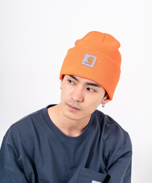 Carhartt(カーハート)の「【CARHARTT/カーハート】ボックスロゴ ビーニー ユニセックス ニット帽 ニットキャップ(ニットキャップ/ビーニー・メンズ・ブラウン/テラコッタ/ホワイト/ネイビー/イエロー/オレンジ/ブラック/ブラウン系その他/グレー/チャコールグレー・FREE)」の10枚目の写真