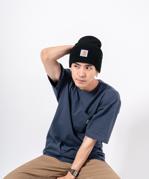 Carhartt(カーハート)の「【CARHARTT/カーハート】ボックスロゴ ビーニー ユニセックス ニット帽 ニットキャップ(ニットキャップ/ビーニー・メンズ・ブラウン/テラコッタ/ホワイト/ネイビー/イエロー/オレンジ/ブラック/ブラウン系その他/グレー/チャコールグレー・FREE)」の17枚目の写真
