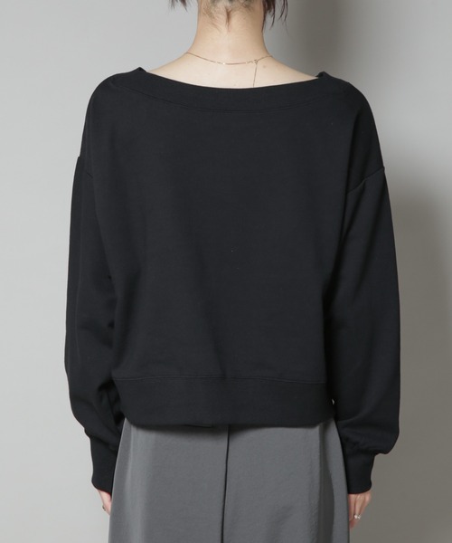 ボートネックスウェット NANO universe｜ワイドボートネックスウェットトップス