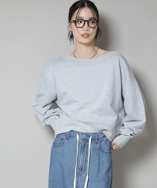 ボートネックスウェット NANO universe｜ワイドボートネックスウェットトップス