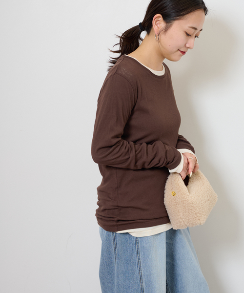 JOURNAL STANDARD relume(ジャーナルスタンダード レリューム)の「ツイストシアーテレコロングTEE(Tシャツ/カットソー・レディース・ホワイト/ブラウン/ピンク/チャコールグレー・FREE)」の22枚目の写真