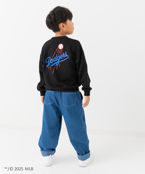 MLB（メジャーリーグベースボール）の「〈MLB〉ワイドシルエット サガラ刺繍ロゴ 裏毛トレーナー（スウェット・キッズ・ブラック/ネイビー/ブラウン/グレー/オートミール・150cm/160cm/90cm/110cm/100cm/120cm/130cm/140cm）」の10枚目の写真