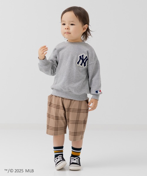 MLB（メジャーリーグベースボール）の「〈MLB〉ワイドシルエット サガラ刺繍ロゴ 裏毛トレーナー（スウェット・キッズ・ブラック/ネイビー/ブラウン/グレー/オートミール・150cm/160cm/90cm/110cm/100cm/120cm/130cm/140cm）」の13枚目の写真