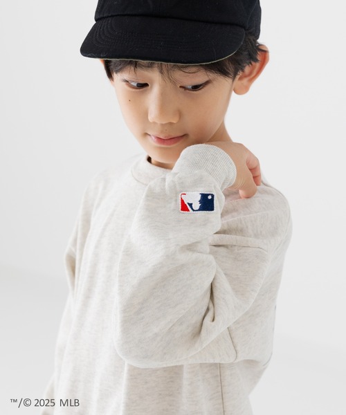 MLB（メジャーリーグベースボール）の「〈MLB〉ワイドシルエット サガラ刺繍ロゴ 裏毛トレーナー（スウェット・キッズ・ブラック/ネイビー/ブラウン/グレー/オートミール・150cm/160cm/90cm/110cm/100cm/120cm/130cm/140cm）」の8枚目の写真
