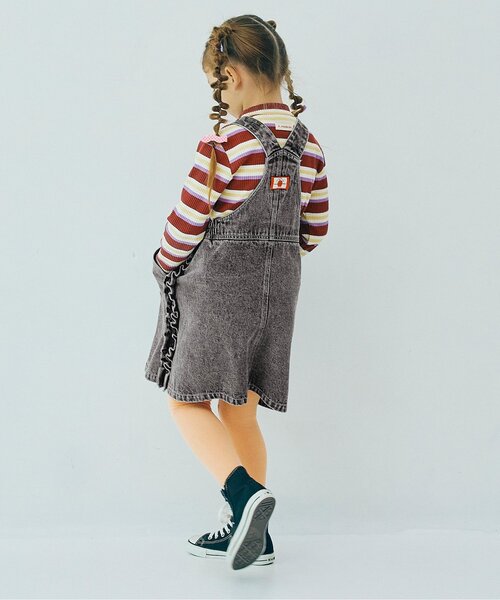 p.premier（ピードットプルミエ）の「【ジュニア対応】サイドフリルデニムジャンスカ（ジャンパースカート・キッズ・ブルー/ブラック・80/90/100/110/120/130/140）」の11枚目の写真