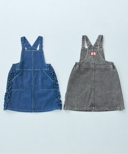 p.premier（ピードットプルミエ）の「【ジュニア対応】サイドフリルデニムジャンスカ（ジャンパースカート・キッズ・ブルー/ブラック・80/90/100/110/120/130/140）」の19枚目の写真