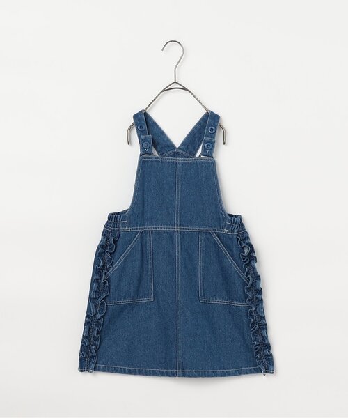 ジュニア対応】サイドフリルデニムジャンスカ（ジャンパー