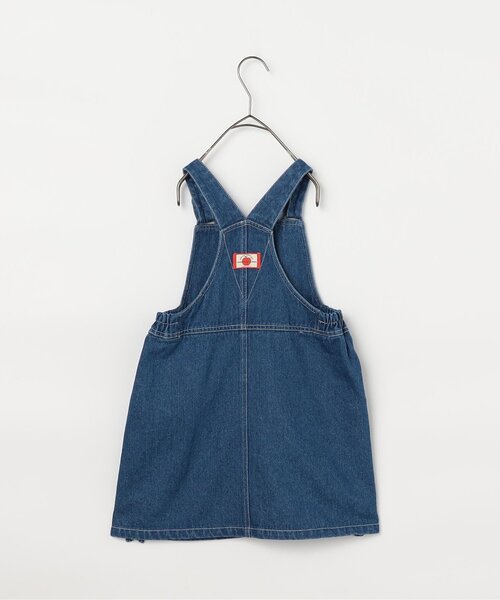 p.premier（ピードットプルミエ）の「【ジュニア対応】サイドフリルデニムジャンスカ（ジャンパースカート・キッズ・ブルー/ブラック・80/90/100/110/120/130/140）」の4枚目の写真