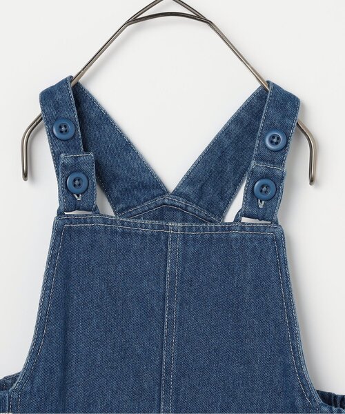 p.premier（ピードットプルミエ）の「【ジュニア対応】サイドフリルデニムジャンスカ（ジャンパースカート・キッズ・ブルー/ブラック・80/90/100/110/120/130/140）」の5枚目の写真