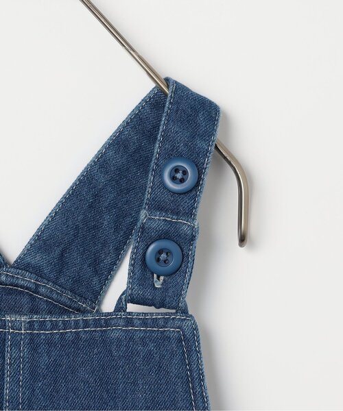 p.premier（ピードットプルミエ）の「【ジュニア対応】サイドフリルデニムジャンスカ（ジャンパースカート・キッズ・ブルー/ブラック・80/90/100/110/120/130/140）」の6枚目の写真