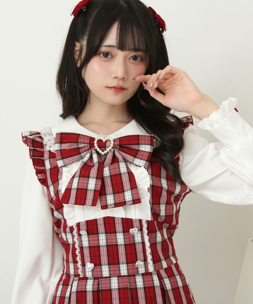ドッキング風フリルハートリボンワンピース（ワンピース）｜DearMyLove