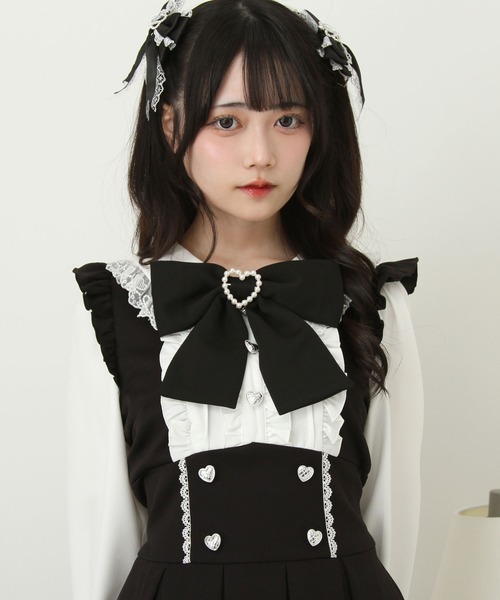 ドッキング風フリルハートリボンワンピース（ワンピース）｜DearMyLove