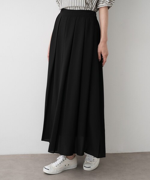 Dessin（デッサン）の「【洗える】ボックスプリーツスカート（スカート・レディース・ブラック/チャコールグレー/ダークウッド・01/02/03）」の5枚目の写真