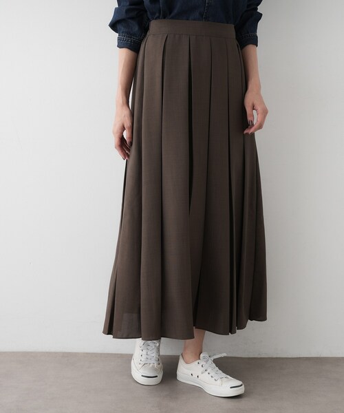 Dessin（デッサン）の「【洗える】ボックスプリーツスカート（スカート・レディース・ブラック/チャコールグレー/ダークウッド・01/02/03）」の8枚目の写真