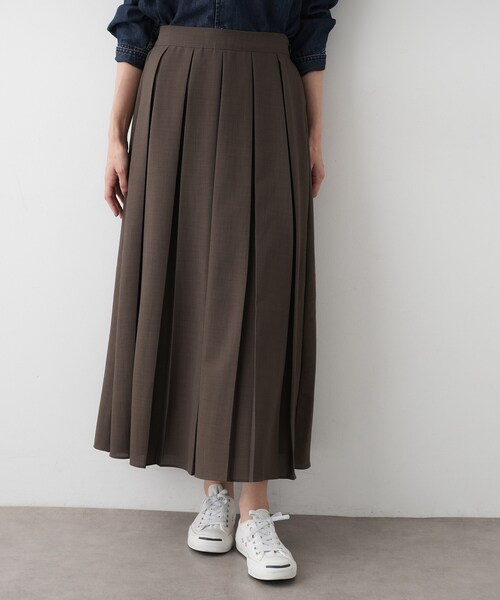 Dessin（デッサン）の「【洗える】ボックスプリーツスカート（スカート・レディース・ブラック/チャコールグレー/ダークウッド・01/02/03）」の9枚目の写真
