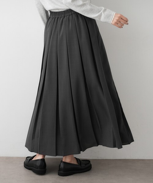 Dessin（デッサン）の「【洗える】ボックスプリーツスカート（スカート・レディース・ブラック/チャコールグレー/ダークウッド・01/02/03）」の13枚目の写真